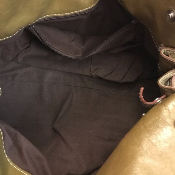 Helen Welsh Vintage Retro Green Leather Shoulder Baguette Purse Bag - Picture 13 of 16